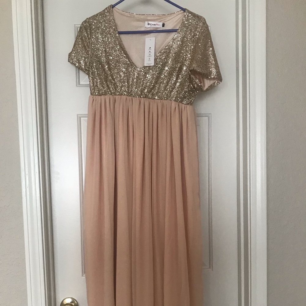 Maternity V Neck Maxi Tulle Dress